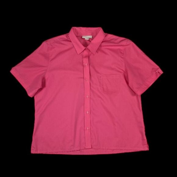 Appleseed's Pink Short Sleeve Button-Down Top | Size L - Picture 1 of 3